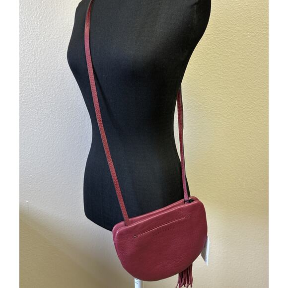 Sanctuary NWT Half Moon Adjustable Crossbody Bag Purse Studded Fringe Chic - Picture 2 of 10